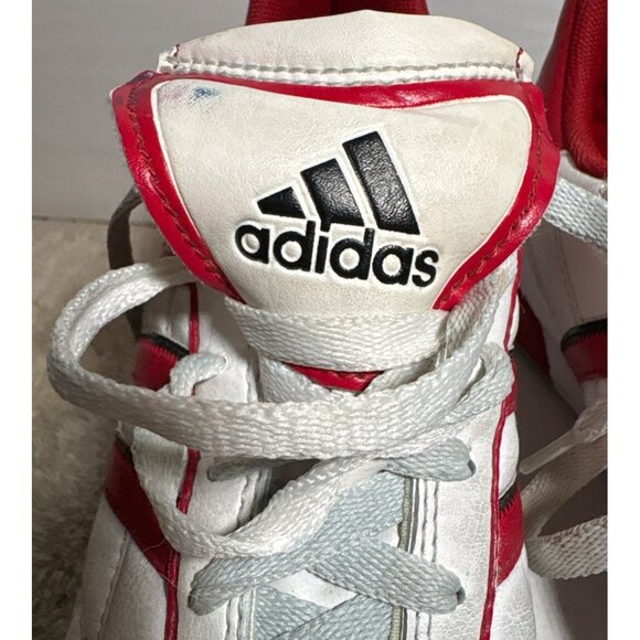 Adidas Womens Size 5 Indoor Soccer Shoes Red & White Leather #753001 - Picture 8 of 13